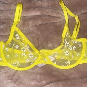 Savage X Fenty Yellow Floral Sheer Bra